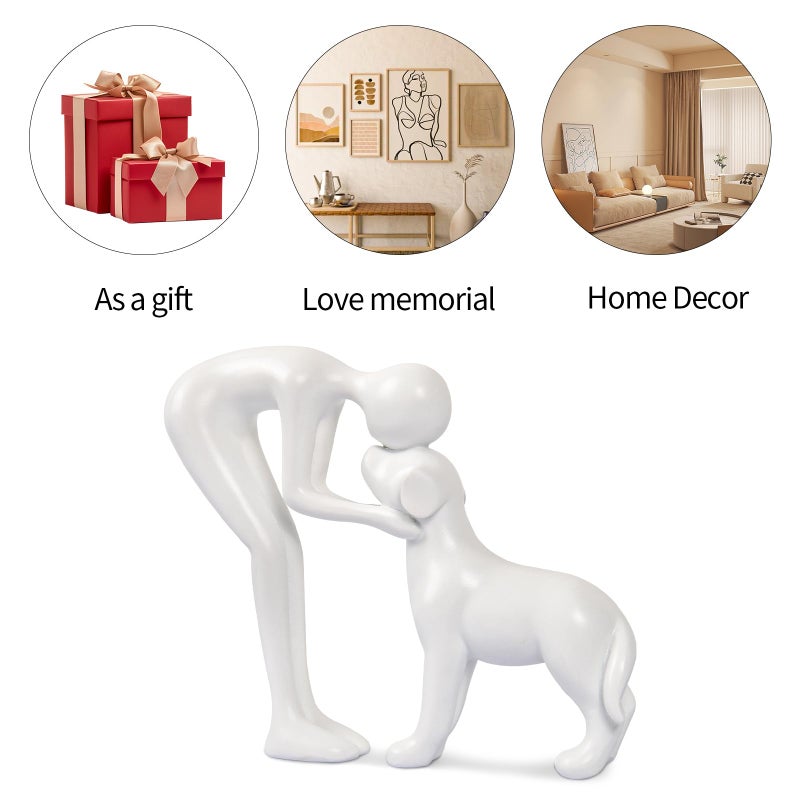 FriyGardcn Dog Sculpture Home Decor Cute Man and Dog Statue Decoration for Office?Living Room?Bedroom?Home - Image 5